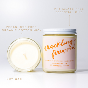 Crackling Firewood: 8 oz Soy Wax Hand-Poured Candle