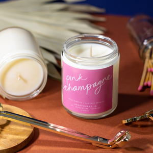 Pink Champagne: 8 oz Soy Wax Hand-Poured Candle