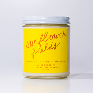 Sunflower Fields: 8 oz Soy Wax Hand-Poured Candle