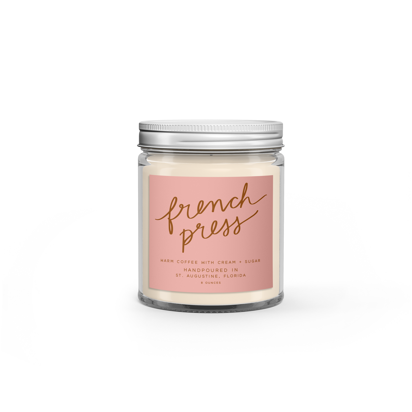 French Press: 8 oz Soy Wax Hand-Poured Candle