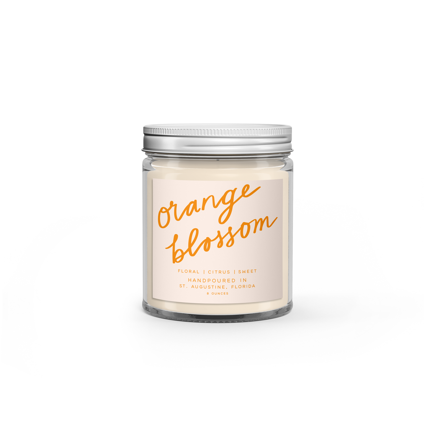 Orange Blossom: 8 oz Soy Wax Hand-Poured Candle
