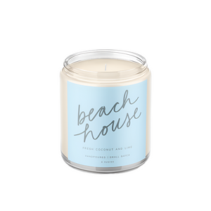 Beach House: 8 oz Soy Wax Hand-Poured Candle