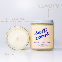 Load image into Gallery viewer, East Coast: 8 oz Soy Wax Hand-Poured Candle
