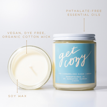 Load image into Gallery viewer, Get Cozy: 8 oz Soy Wax Hand-Poured Candle
