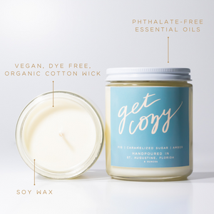 Get Cozy: 8 oz Soy Wax Hand-Poured Candle