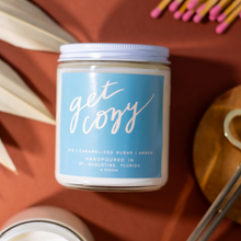 Load image into Gallery viewer, Get Cozy: 8 oz Soy Wax Hand-Poured Candle
