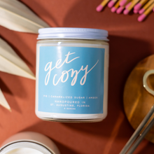 Load image into Gallery viewer, Get Cozy: 8 oz Soy Wax Hand-Poured Candle