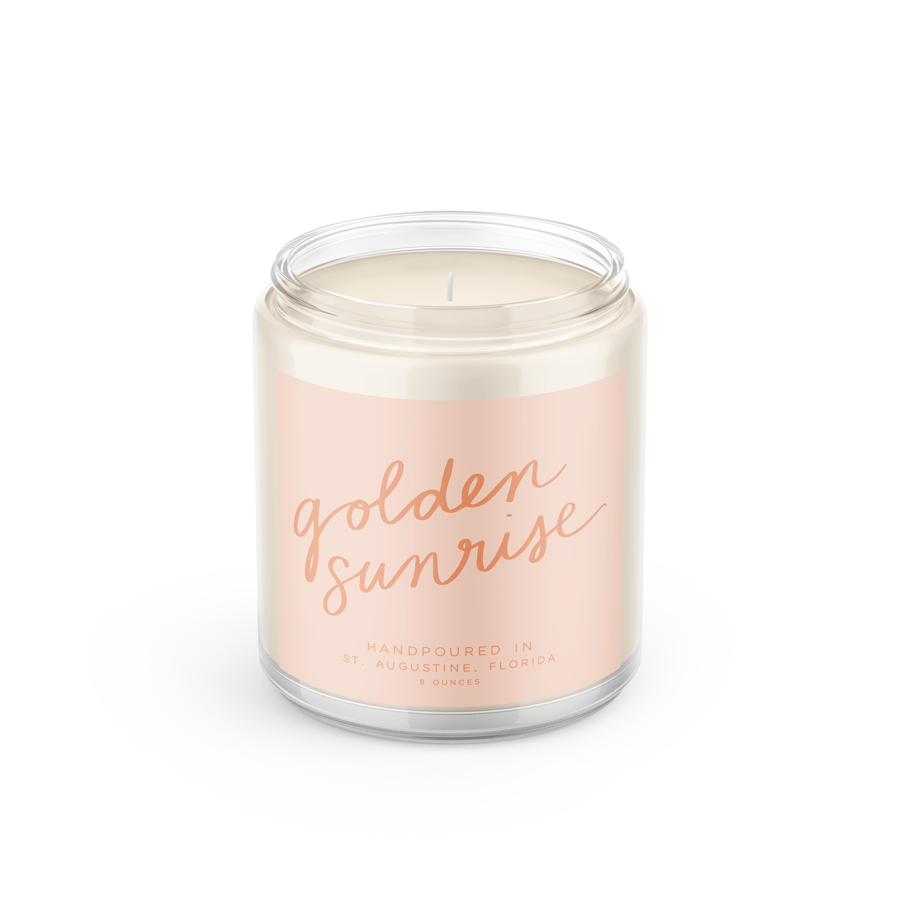 Golden Sunrise: 8 oz Soy Wax Hand-Poured Candle
