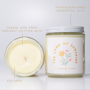 The Land of Sunshine: 8 oz Soy Wax Hand-Poured Candle