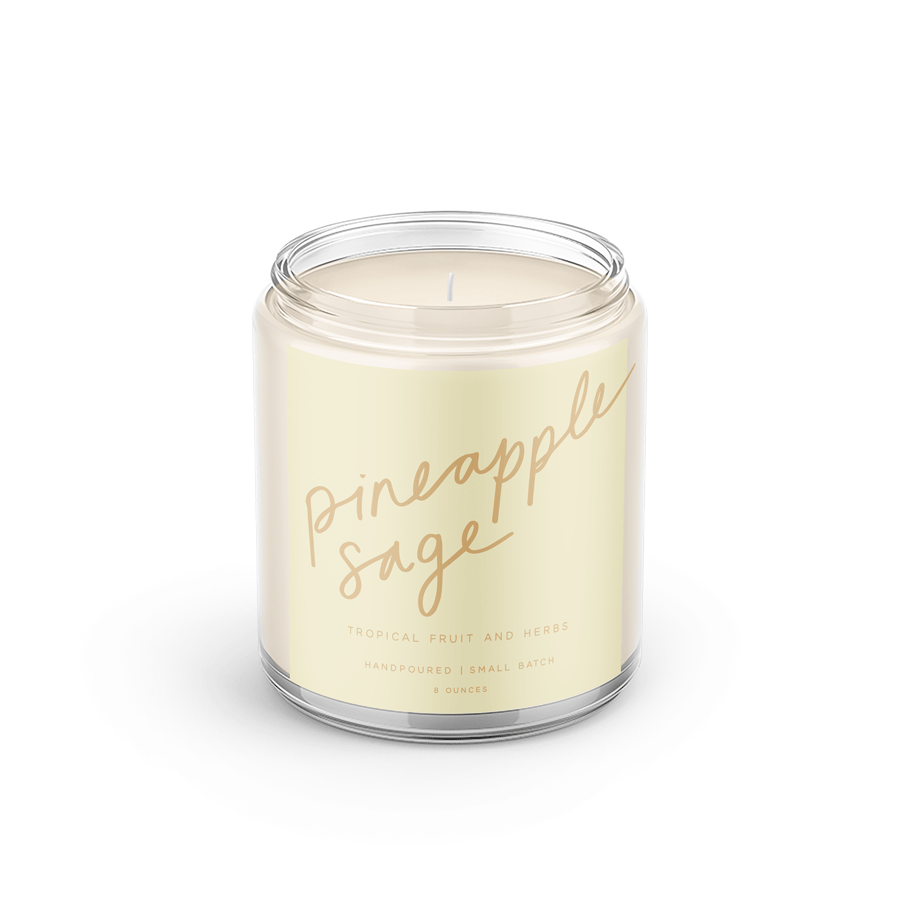 Pineapple Sage: 8 oz Soy Wax Hand-Poured Candle