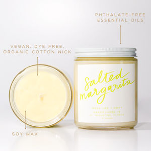 Salted Margarita: 8 oz Soy Wax Hand-Poured Candle