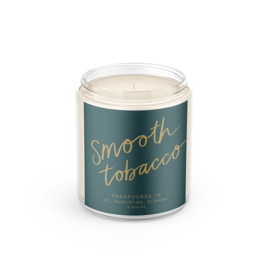 Smooth Tobacco: 8 oz Soy Wax Hand-Poured Candle