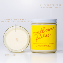Load image into Gallery viewer, Sunflower Fields: 8 oz Soy Wax Hand-Poured Candle