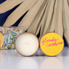 Load image into Gallery viewer, Travel Tin Trio: Florida 1.5 oz Soy Wax Hand-Poured Candles
