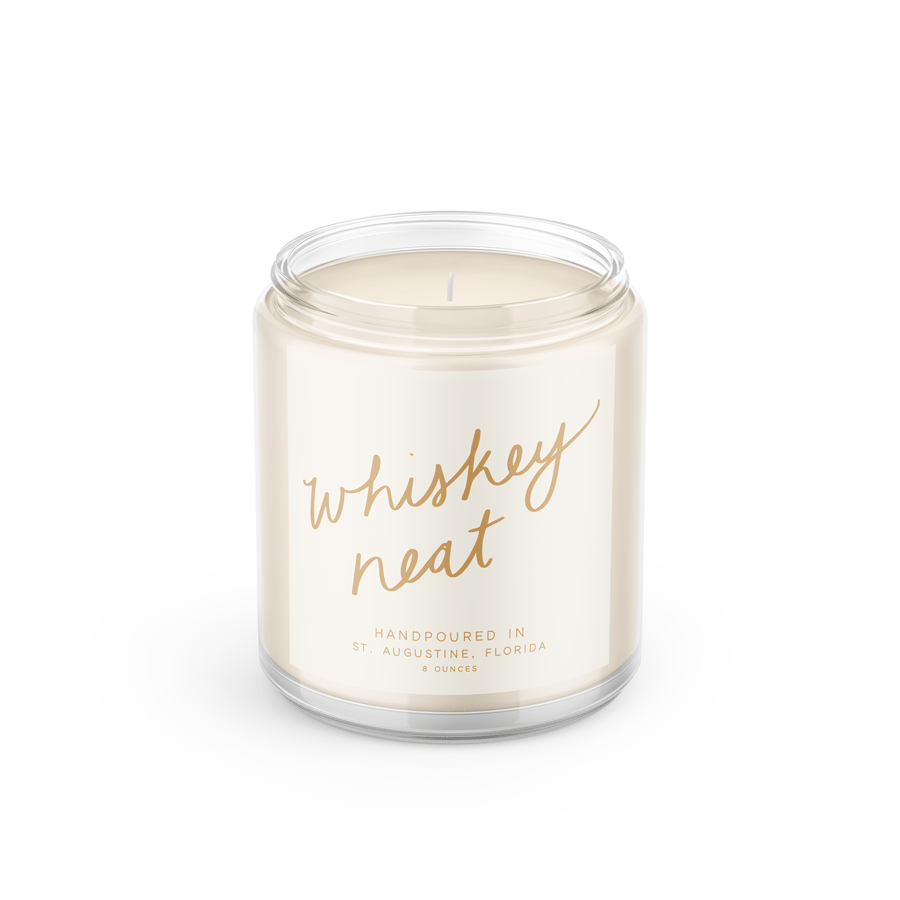 Whiskey Neat: 8 oz Soy Wax Hand-Poured Candle