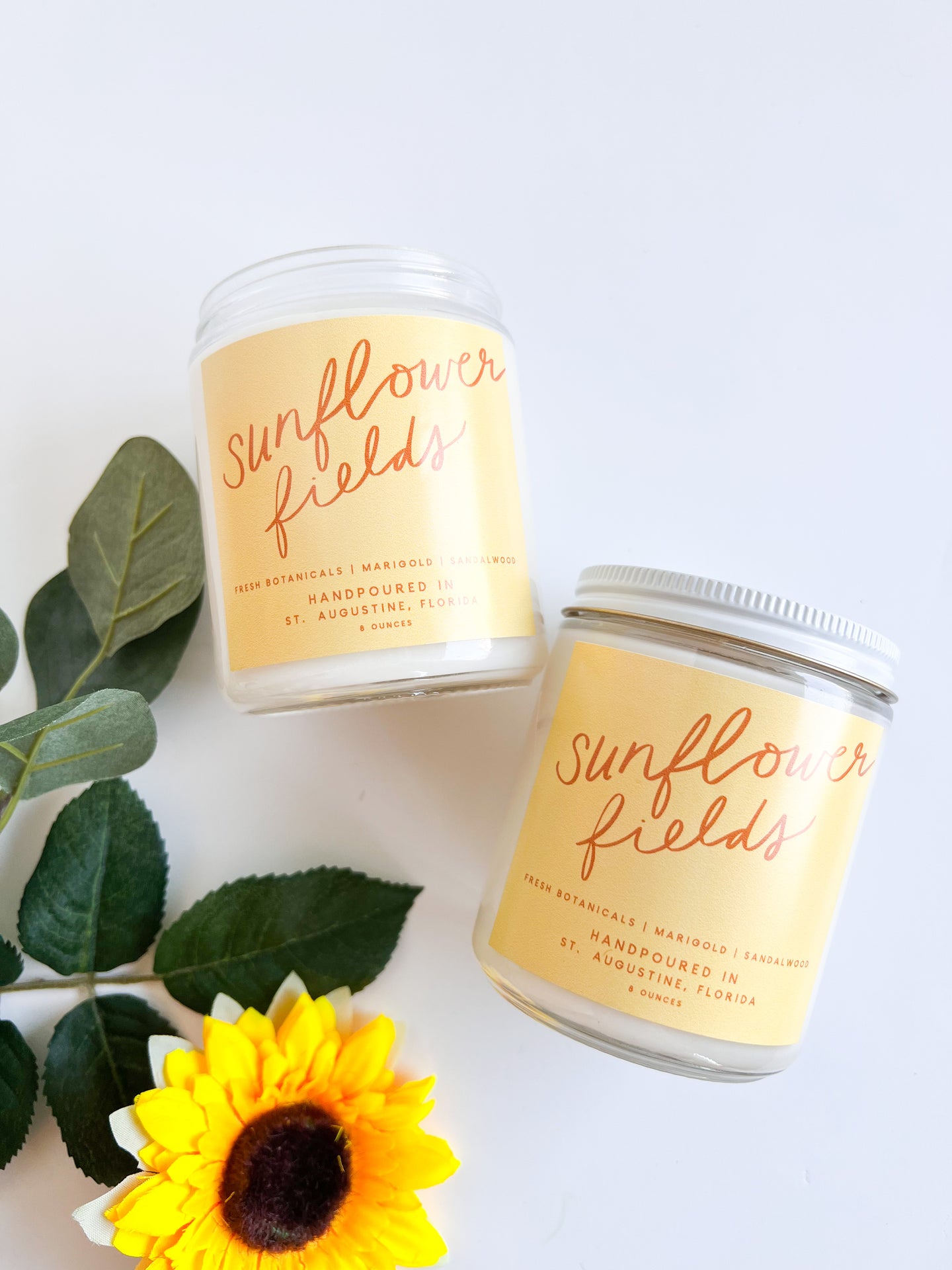 Sunflower Fields: 8 oz Soy Wax Hand-Poured Candle