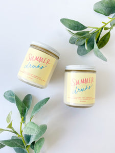Summer Drinks: 8 oz Soy Wax Hand-Poured Candle